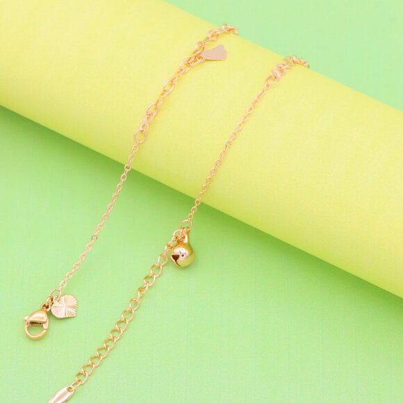 "Rose Gold Anklet with Star, Butterfly & Bell Charms, XPAL1051 - Picture 6 of 14